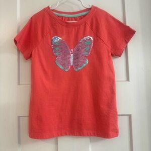 NWOT Girls Cat & Jack Sequin Short Sleeve Tee, S (6/6X)